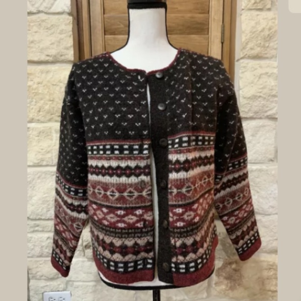 L.L. Bean Wool Cardigan Sweater Vintage Size M